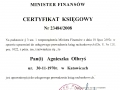 Certyfikat Ministerstwa Finansów